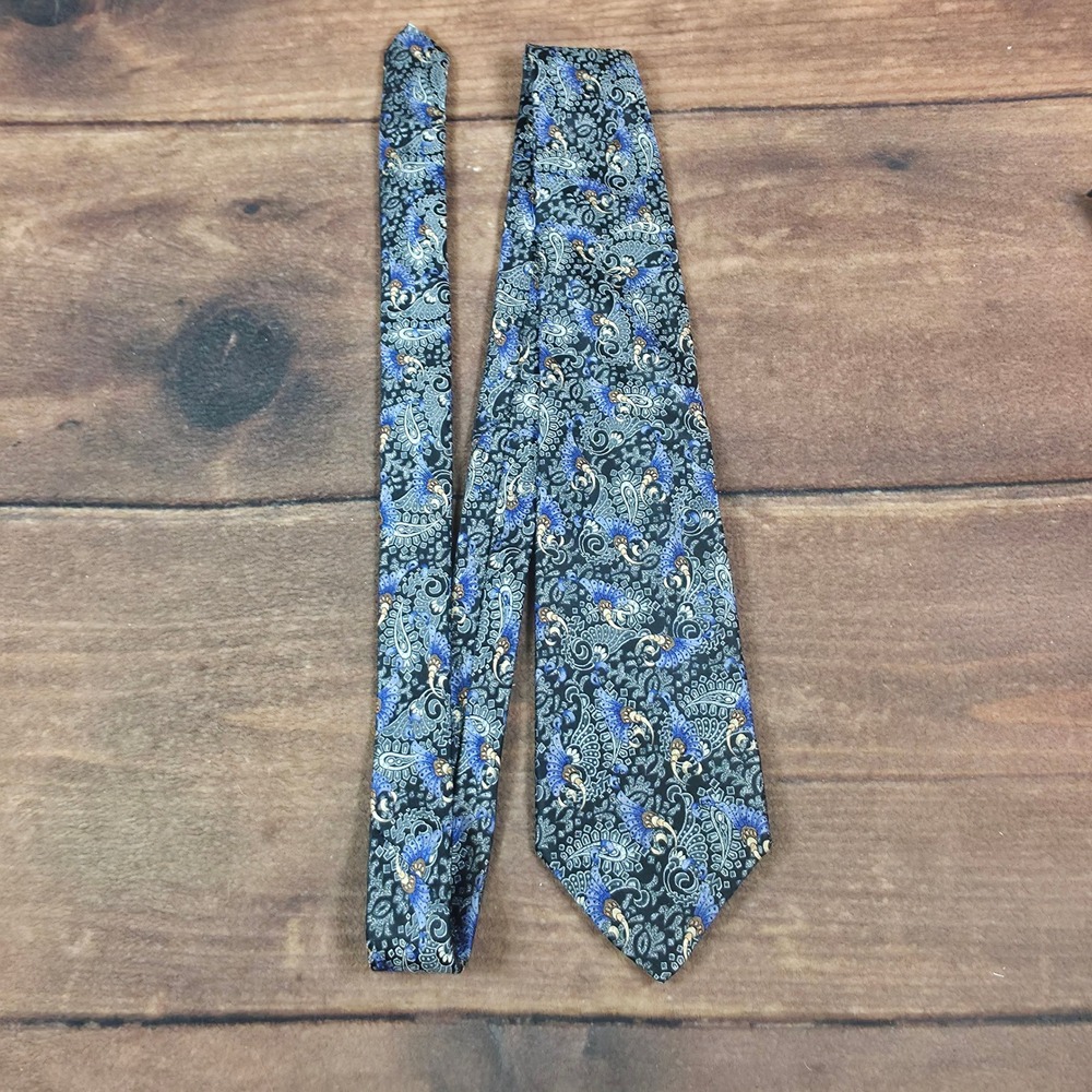 Robert Talbott Necktie Mens OS Blue Grey Paisley Silk Good Nordstrom Tie